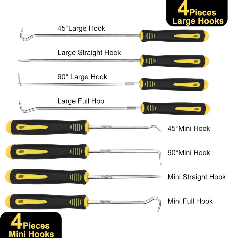 Aleric 8 Pieces Pick and Hook Tools Set, Precision Automotive Pick Tool for Car Auto Oil Seal, Pick Set Mechanic, Picks Tool Set to Remove Hoses and Gaskets, Pick Hooks Puller Remover Kit - Image 2